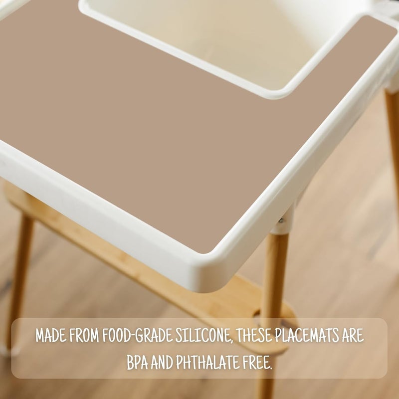 Mintlyfe حصيرة عالية الكرسي لطاولة طعام أطفال إيكيا أنتيلوب، حصائر سيليكون، حصيرة صينية للأطعمة الأصابع للأولاد والبنات، الأطفال، الصغار (طبيعي) - Image 3